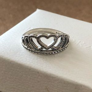 Pandora Heart Tiara Ring size 54